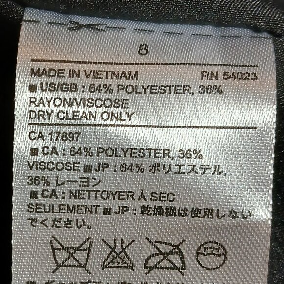 BANANA REPUBLIC Black Sheer A-Line Skirt Size 8 - Picture 4 of 5